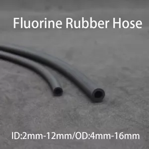 Black Fluorine Rubber Hose ID:2mm-12mm/OD:4mm-16mm Sealed Hose Has No Odor - Picture 1 of 13