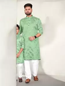 Light Green Color Traditional Men's Kurta Pajama Set– Ethnic Wear for Men-78976 - Picture 1 of 16