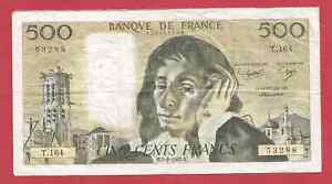 Billet FRANCE : 500 francs PASCAL du 5/8/1982