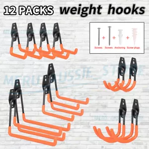 12 Packs Garage Hooks Bike Hooks Storage Hooks Heavy Duty Ladder Hangers Wall - Picture 1 of 12