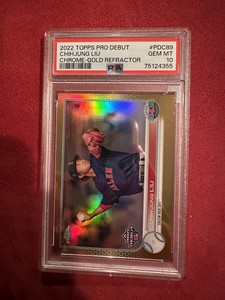 2022 Topps Chrome Gold Refractor Pro Debut #PDC89 Chihjung Liu ROOKIE PSA 10 /50
