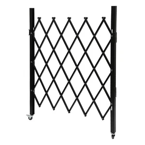 Puerta de seguridad plegable individual puerta puerta de barricada enrollable montaje en pared negra - Imagen 1 de 18