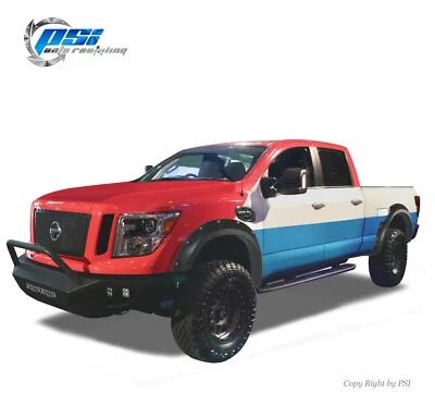 Paintable Pocket Bolt Fender Flares Fits Nissan Titan XD 2016-2021 Full Set  - Image 1 of 3