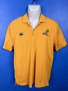 Canterbury Australia 1990s vintage Wallabies polo Small Rugby Union Gold - Picture 1 of 8