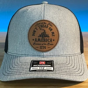 DON'T TREAD ON ME 1776 2ND AMENDMENT 2A Leather Patch Hat - Picture 1 of 4