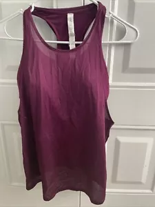 Lululemon Pushing Limits Tank Top Sz 4 Marvel /Burgundy Racerback Lightweight - Picture 1 of 11