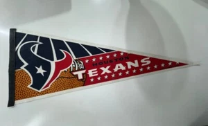 Houston Texans Red Pennant NFL Full Size 30" Rico Industries Logo Vintage - Picture 1 of 11