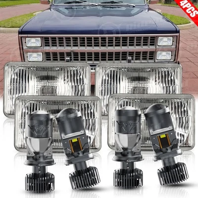 4Pc 4x6" Led Headlights Hi/Lo For Chevrolet C10 C20 C30 K10 K20 1980-1986 Pickup - Image 1 of 4