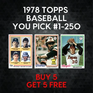 1978 Topps Baseball #1-250 - YOU PICK - Complete Your Set - Picture 1 of 499
