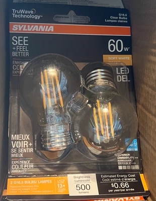 Sylvania g16.5 clear bulbs 60W NEW - Image 1 of 2