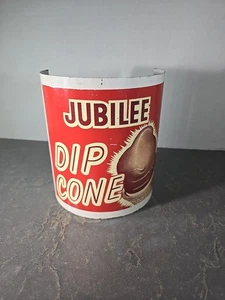 Jubiläums Dip Kegel Eis Einzelhandel Werbung Metall Halbkreis RAR Vintage - Bild 1 von 6