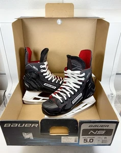 Pattini da hockey Bauer taglia 5 Junior (taglia scarpa 6) NS Lightspeed Pro II ghiaccio con scatola - Foto 1 di 20