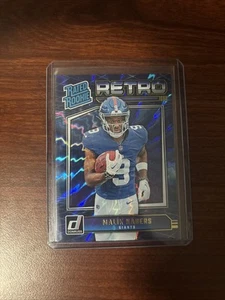 2024 Panini Donruss - Malik Nabers - Retro Rated Rookie Blue Shock #6 RC Giants - Bild 1 von 2