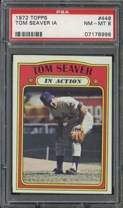 1972 TOPPS #446 TOM SEAVER PSA 8 METS IA HOF *B72630 - Picture 1 of 2