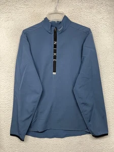 Nike Quarter Zip Pullover Mens Small Blue Running Training Long Sleeve Swoosh - Picture 1 of 15