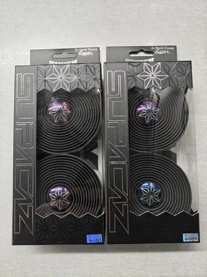 2-Pack Supacaz Super Sticky Kush Tape - Galaxy Oil Slick w Anodized Plugs