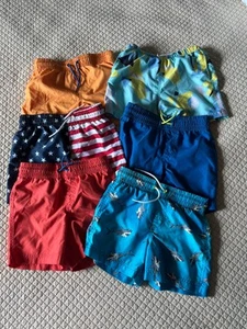 Lot Of 6 Boys Swim Trunks Size S (6-7) Excellent Condition - Picture 1 of 13