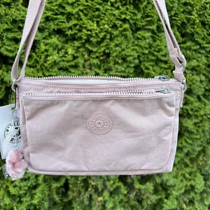 Kipling Mikaela Crossbody Brilliant Pink NWT Monkey Charm - Picture 1 of 7