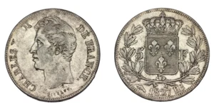 CHARLES X - 5 FRANCS, 1827 BB STRASBOURG - Picture 1 of 1