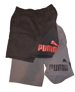 2 Paar Herren Medium Puma Sport Shorts grau schwarz rot Kordelzug Taschen  - Bild 1 von 11