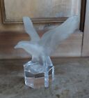 Vintage Frosted Art Glass Goebel Flying Eagle Retro Paperweight  Stunning