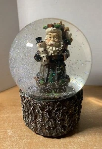 Santa With Snowman Snowglobe Glass Holiday Christmas Music Box 6" - Picture 1 of 8