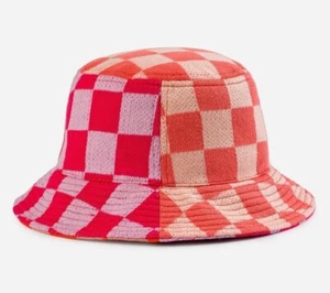 #BP Verloop Checkerboard Patchwork Bucket Hat OS Melon Blush - Bild 1 von 4