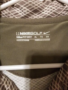 Nike Golf Dri Fit Dry Diamond Polo Shirt Men's Size XL Tall Brown White - Picture 1 of 5