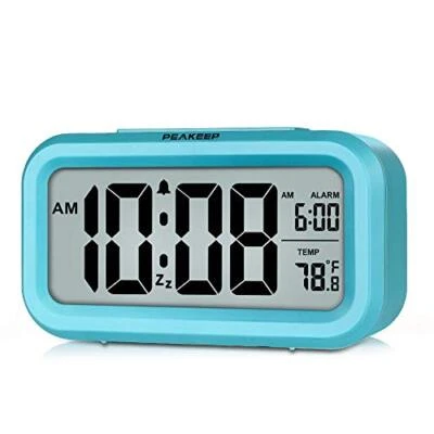 Peakeep Smart Night Light Digital Alarm Clock with Indoor Assorted Colors
