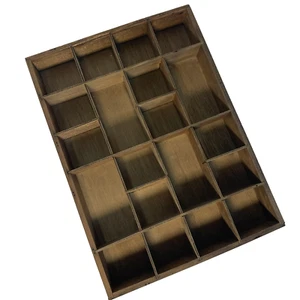 Wooden Rectangle ShapedHanging Display Shelf Shadow Box Miniatures Mini 8.5x12 - Picture 1 of 4