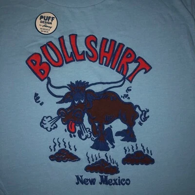 CAMISETA TURÍSTICA NUEVA DE COLECCIÓN AÑOS 80 DIVERTIDA DE NUEVO MÉXICO Camisa Toro Estampado Hinchado Años 80 S Foto 1 de 4