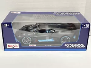 Maisto Bugatti Special Edition 1:18 Scale Bugatti Divo Diecast Car Gray/blue - Picture 1 of 13