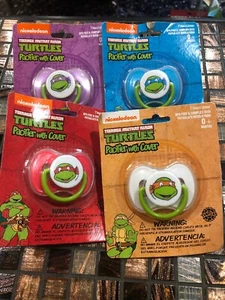 Teenage Mutant Ninja Turtles Baby Pacifier with Cover NEW in Package Set Of 4 - Picture 1 of 4