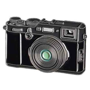 Alfiler de solapa esmalte negro X100V X100. Regalo para el fotógrafo réflex digital fujifilm de 35 mm - Imagen 1 de 4
