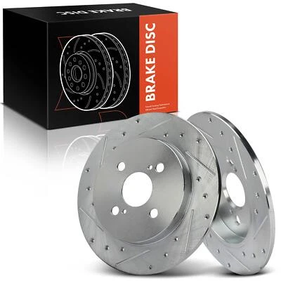 Rotores de freno perforados para Toyota Yaris 2012 2013 2014 2015-2018 L4 1,5 L lado trasero Foto 1 de 4