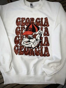 Felpa Georgia Bulldogs Glitterata Taglia S m L Xl 2xl 3xl 4xl 5xl - Foto 1 di 1