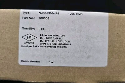 PEPPERL & FUCHS NJ50-FP-N-P4 / NJ50FPNP4   NEW in Box - Image 1 of 2