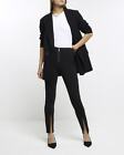 River Island Womens Black Cotton Full Length All Day Leggings Size 6