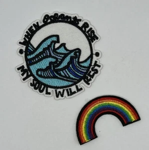 MR ALE x2 Rainbow + Wave Crashing Round Bordado Hierro/Cosido P200b - Imagen 1 de 2