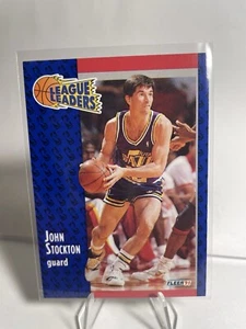 1991-92 Fleer - League Leaders #221 John Stockton - Bild 1 von 2
