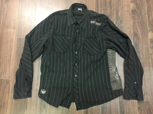 Roadster Manchester GD Button Up Shirt Distressed Brown Large - Imagen 1 de 8