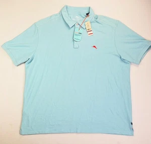 Tommy Bahama Size 2XL Mens Seafoam Blue Embroidered Orange Logo Wicky Polo NWT - Picture 1 of 14