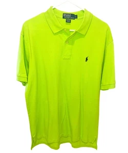 POLO RALPH LAUREN Money Preppy Neon Lime Green Carter Pique Short Sleeve Top - Picture 1 of 9