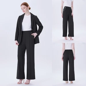 Damen Elegant Freizeithose Weites Bein Business Palazzo Hose Tasche Stoffhose DE - Bild 1 von 17