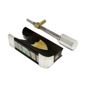 4/4 Cello Frog Silver Parts Ebony Frog Screw Button Shield Abalone Round - Picture 1 of 3