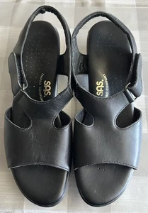 Sas Tripod Comfort Womens Size US 7.5 S Black Leather Casual Comfort Sandals - Picture 1 of 8