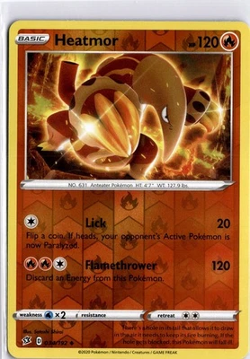 Heatmor 34/192 Uncommon Reverse Holo Pokemon Rebel Clash - Image 1 of 2