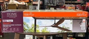 Home Decorators Tager 72 in. Indoor/Outdoor Matte Black Smart Ceiling Fan Sealed - Picture 1 of 5