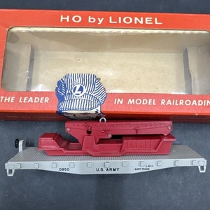 Lionel HO Scale Flat Car US Army Grey w/ Red Launcher #0850 For Parts - Picture 1 of 14