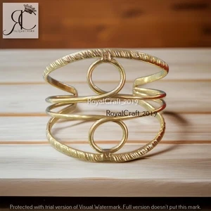 Brass Bangle New Design Pattern Bracelet Adjustable Make Small to Medium Size - Picture 1 of 4